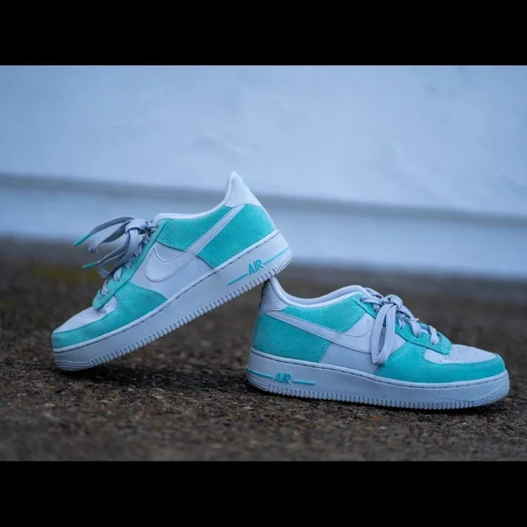 Nike | Shoes | Nike Air Force Gray And Turquoise Womens Size 75 